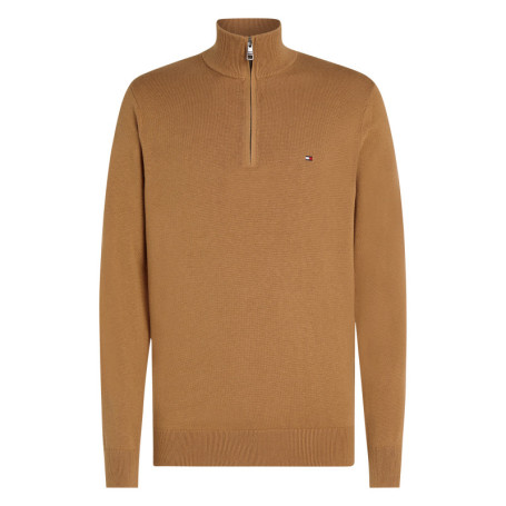 Pull en coton camel uni avec une coupe droite...
