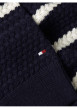 Thumbnail Pull en laine marine à rayures blanches avec une coupe droite et un col rond - Image 6