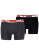 Thumbnail Lot de 2 Boxers classique en coton uni noir et gris avec taille élastiquée