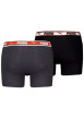 Thumbnail Lot de 2 Boxers classique en coton uni noir et gris avec taille élastiquée - Image 2