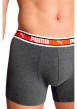 Thumbnail Lot de 2 Boxers classique en coton uni noir et gris avec taille élastiquée - Image 3