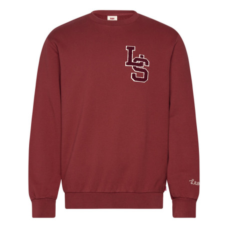 Sweat en coton bordeaux uni avec un col rond et...