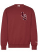 Thumbnail Sweat en coton bordeaux uni avec un col rond et un patch sur la poitrine