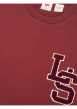 Thumbnail Sweat en coton bordeaux uni avec un col rond et un patch sur la poitrine - Image 4