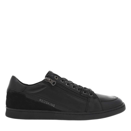 Sneakers en cuir noires plates avec fermeture...