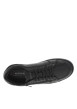 Thumbnail Sneakers en cuir noires plates avec fermeture zippée et lacets plats enduits - Image 4