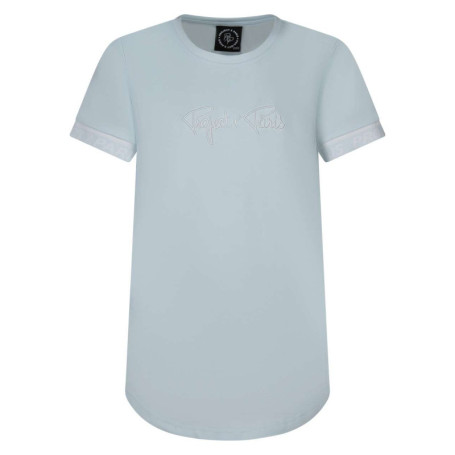 T-shirt en coton mélangé marine uni avec...