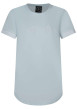 Thumbnail T-shirt en coton mélangé marine uni avec manches élastiquées et broderie