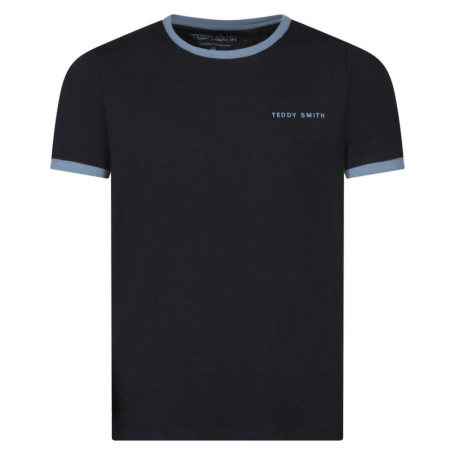 T-shirt en coton marine uni avec une coupe...
