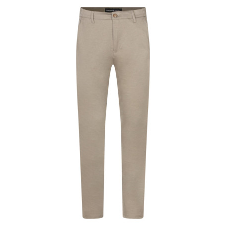 Pantalon beige uni avec une coupe droite et des...