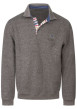 Thumbnail Sweat taupe uni avec une coupe droite, des coudières et un col boutonné