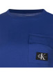 Thumbnail T-shirt en coton bleu uni avec un col rond et une poche à rabat - Image 3