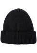 Thumbnail Bonnet noir en maille tricotée avec un revers large et le nom de la marque - Image 2