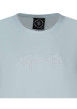 Thumbnail T-shirt en coton mélangé marine uni avec manches élastiquées et broderie - Image 3
