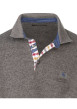 Thumbnail Sweat taupe uni avec une coupe droite, des coudières et un col boutonné - Image 3
