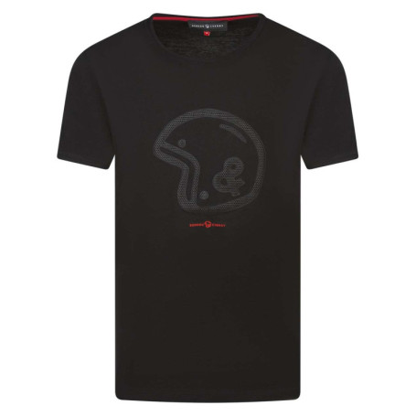 T-shirt en coton noir avec un col rond et logo...