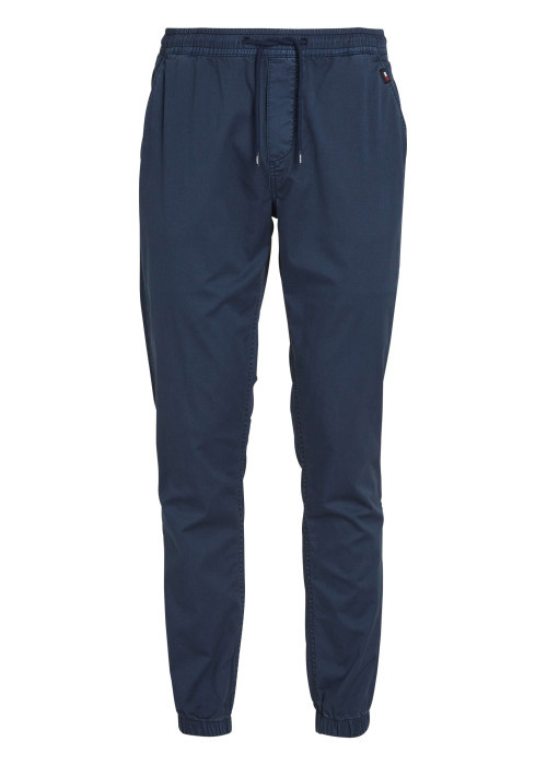 Pantalon de jogging en coton biologique bleu marine uni à coupe slim