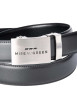 Thumbnail Ceinture en coton noire unie avec extrémité en pointe et logo embossé - Image 2