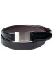 Thumbnail Ceinture en coton noire unie avec un passant rectangle argenté