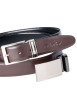 Thumbnail Ceinture en coton noire unie avec un passant rectangle argenté - Image 2