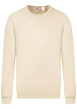 Thumbnail Pull beige uni avec une coupe droite à col rond et logo iconique