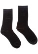 Thumbnail Chaussettes hautes noires unies avec nom de la marque en gris anthracite