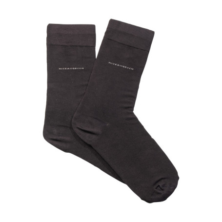 Chaussettes hautes marrons unies avec nom de la...