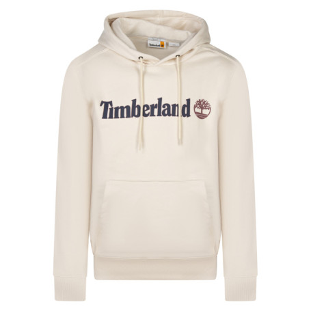 Sweat à capuche écru uni avec une coupe droite...