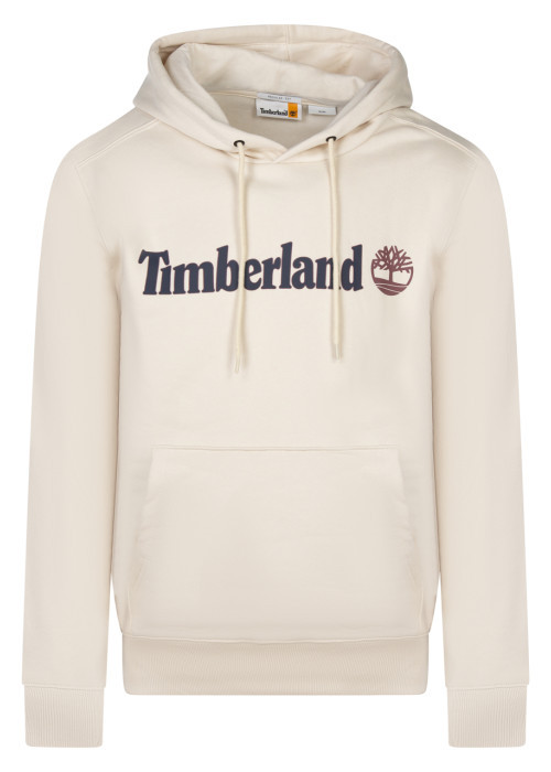 Sweat à capuche écru uni avec une coupe droite...