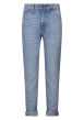 Thumbnail Jean en coton stone avec une coupe droite et un patch au nom de la marque