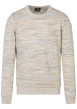Thumbnail Pull beige chiné avec une coupe droite à col rond et à manches longues
