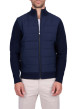 Thumbnail Gilet en coton biologique indigo uni avec un col montant et une coupe droite