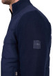 Thumbnail Gilet en coton biologique indigo uni avec un col montant et une coupe droite - Image 4