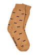 Thumbnail Chaussettes hautes en coton beige imprimées du logo de la marque
