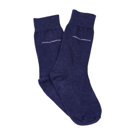 Chaussettes hautes en coton marine unies avec...