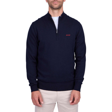 Pull en coton biologique marine uni à coupe...