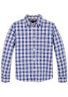 Thumbnail Chemise en coton bleue vichy avec une coupe ajustée et col français
