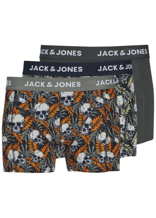 Lot de 3 boxers classiques en coton multicolore à imprimé têtes de morts