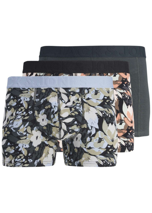 Lot de 3 boxers classiques en coton multicolore fleuris à coupe fermée