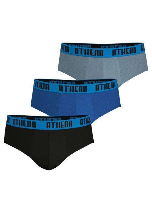 Lot de 3 slips en coton multicolores unis avec une coupe fermée