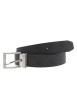 Thumbnail Ceinture ajustable noire grainée à imprimé monogrammes avec une boucle carrée