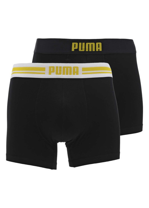 Lot de 2 Boxers classiques en coton noir uni à taille élastiquée