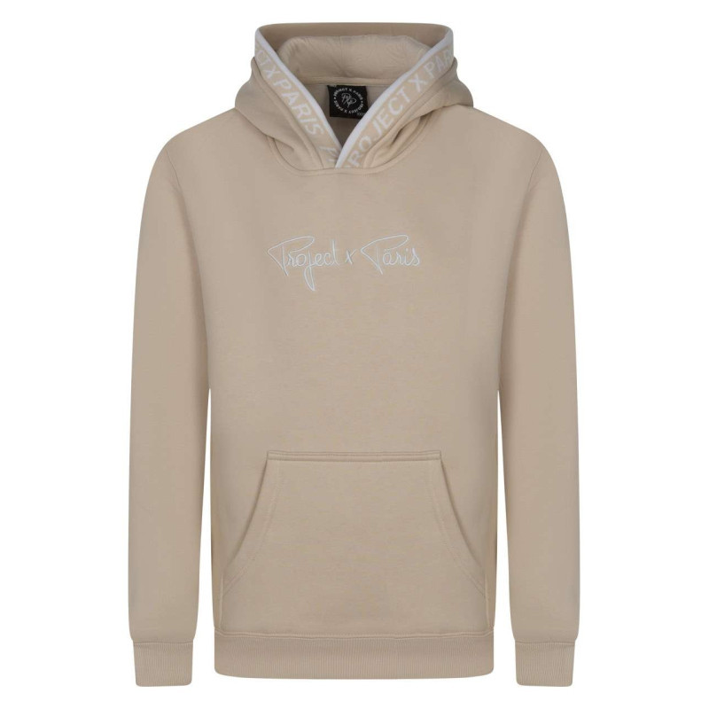 Project X - Sweat à Capuche Beige Uni à Coupe Droite Avec Une Grande Poche - Beige