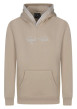 Thumbnail Sweat à capuche beige uni à coupe droite avec une grande poche