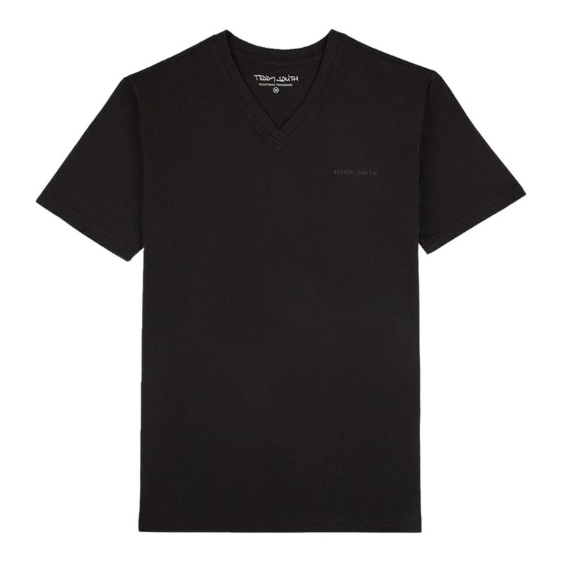 Teddy Smith - T-shirt En Coton Noir Uni Avec Nom De La Marque Et Une Coupe Droite - Noir Teddy Smith - T-shirt En Coton Noir Uni Avec Nom De La Marque Et Une Coupe Droite - Noir