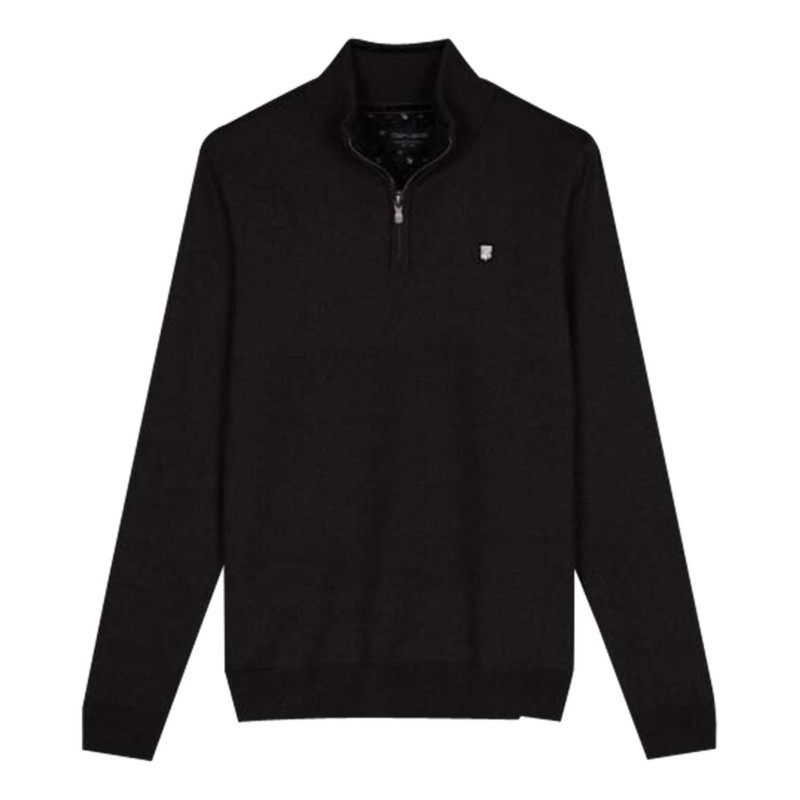 Teddy Smith - Pull Noir Uni Avec Une Coupe Droite Et Une Fermeture Zippée à L'avant - Noir