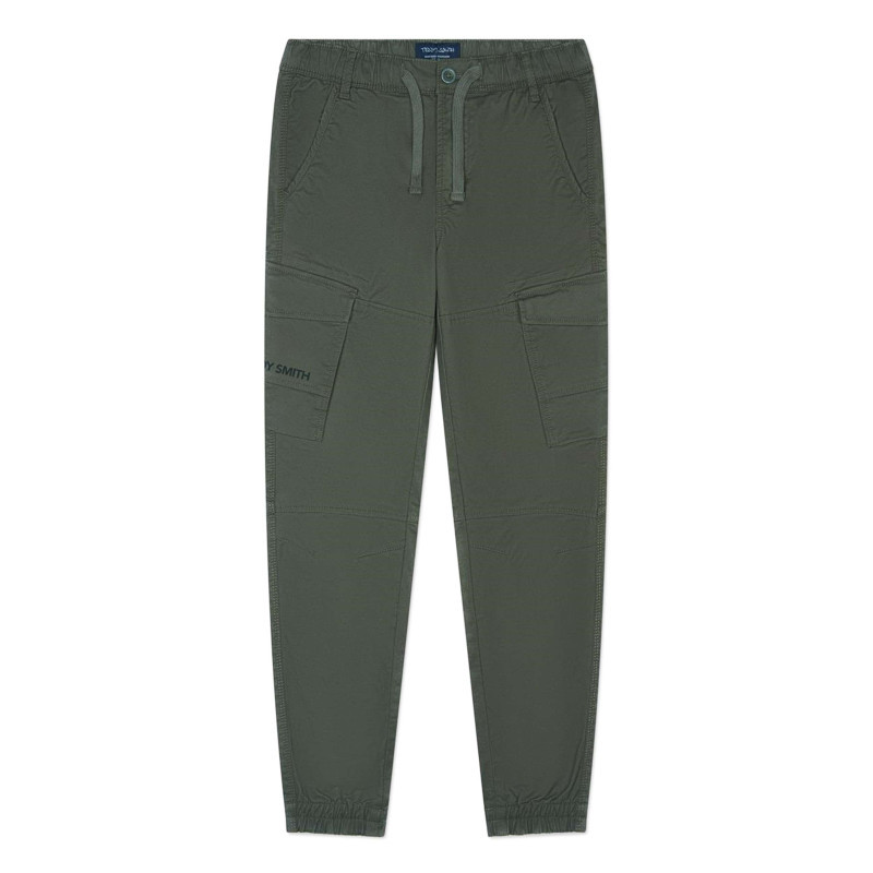 Teddy Smith - Pantalon En Coton Kaki Uni Avec Une Coupe Droite Et Une Taille élastiquée - Kaki