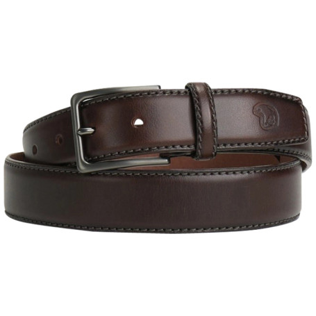 Ceinture en cuir chocolat unie avec une boucle...