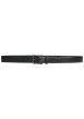 Thumbnail Ceinture en cuir noire unie avec logo de la marque et une boucle - Image 2