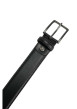 Thumbnail Ceinture en cuir noire unie avec logo de la marque et une boucle - Image 3